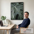 Quadro Decorativo Folha Verde com Orvalho - Inspire-se! em escritorio moderno - quadros decorativos para sala