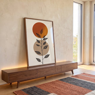 Quadro Decorativo Serenidade Botânica Minimalista em ambiente decorado - quadros decorativos para sala