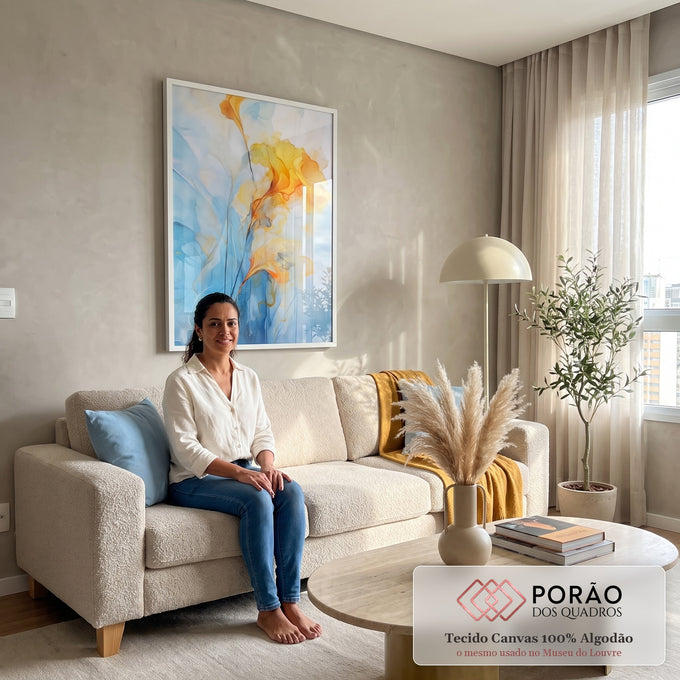 Quadro Decorativo Abstrato Primavera 2 - Estilo e Elegância para Sua Decoração em sala de estar moderna - quadros decorativos para sala