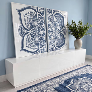 Quadro Decorativo: Mandalas para Paz Interior em ambiente decorado - quadros decorativos para sala