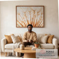 Quadro Decorativo Serenidade Floral Sofisticada em sala de estar moderna - quadros decorativos para sala