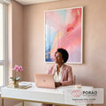 Quadro Decorativo Abstrato Primavera Doce - Elegância e Sofisticação para seu Ambiente em escritorio moderno - quadros decorativos para sala