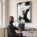 Quadro Decorativo Mistério em Preto e Branco em escritorio moderno - quadros decorativos para sala