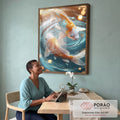Quadro Decorativo Fluidez Das Carpas em escritorio moderno - quadros decorativos para sala