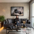 Quadro Decorativo Beleza Negra: Toque de Majestade em sala de estar moderna - quadros decorativos para sala