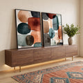 Quadro Decorativo Abstrato Moderno em ambiente decorado - quadros decorativos para sala
