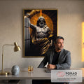 Quadro Decorativo Zeus: Arte Majestosa em Tecido Canvas em escritorio moderno - quadros decorativos para sala