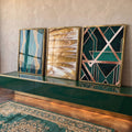 Quadro Decorativo: Luxo Verde e Ouro Art Deco em ambiente decorado - quadros decorativos para sala
