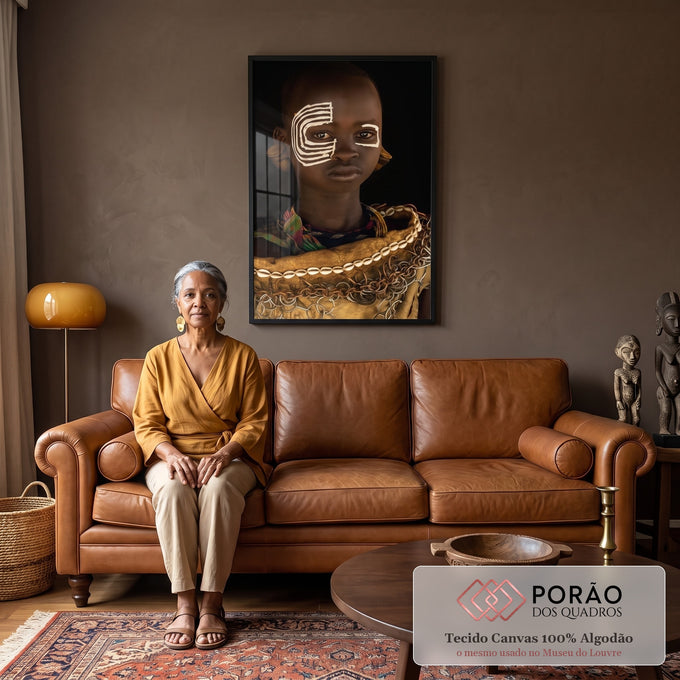 Quadro Decorativo Elegância Cultural em sala de estar moderna - quadros decorativos para sala
