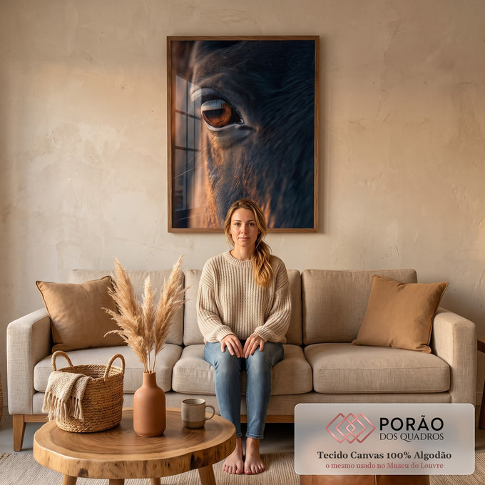 Quadro Decorativo Olhos da Natureza em sala de estar moderna - quadros decorativos para sala