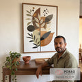 Quadro Decorativo Botânico com Toque Minimalista em escritorio moderno - quadros decorativos para sala