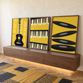 Quadro Decorativo Melodia da Alma em Cores Vibrantes em ambiente decorado - quadros decorativos para sala