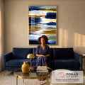 Quadro Decorativo Abstrato Serenidade em Cores em sala de estar moderna - quadros decorativos para sala