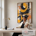 Quadro Decorativo Abstrato Energizante em escritorio moderno - quadros decorativos para sala