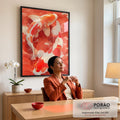 Quadro Decorativo Koi em Movimento em escritorio moderno - quadros decorativos para sala