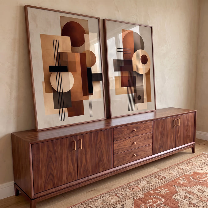 Quadro Decorativo Abstrato Aconchegante em ambiente decorado - quadros decorativos para sala