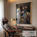 Quadro Decorativo Macaco Gangster - Estilo Único para sua Decoração em escritorio moderno - quadros decorativos para sala