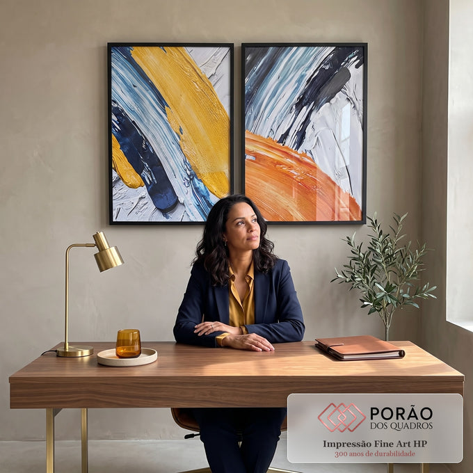 Quadro Decorativo: Explosão de Cores ? Toque Único em escritorio moderno - quadros decorativos para sala