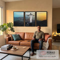Quadro Decorativo: Vista Inspiradora do Rio de Janeiro em sala de estar moderna - quadros decorativos para sala