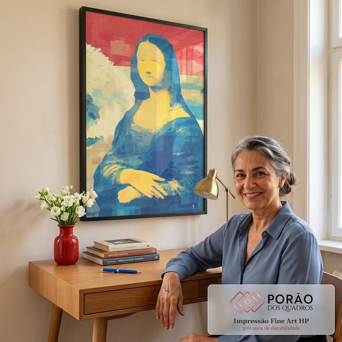 Quadro Decorativo - Mona Lisa Moderna em escritorio moderno - quadros decorativos para sala