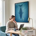 Quadro Decorativo: Baleia Oceano - Chama Para Aventura em escritorio moderno - quadros decorativos para sala