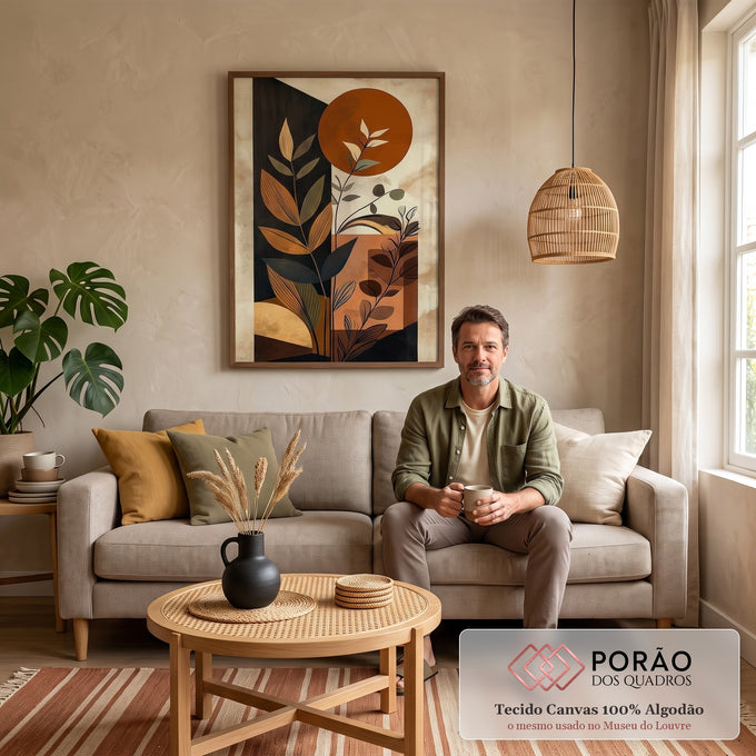 Quadro Decorativo Harmonia Natural Moderna em sala de estar moderna - quadros decorativos para sala