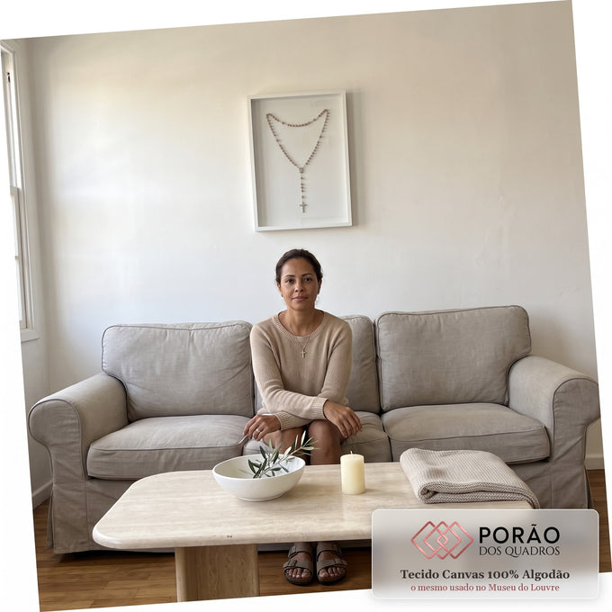 Quadro Decorativo Rosário - Elegância e Durabilidade para sua Decoração em sala de estar moderna - quadros decorativos para sala
