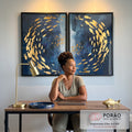 Quadro Decorativo: Oásis Cardume Encantador em escritorio moderno - quadros decorativos para sala