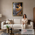 Quadro Decorativo Abraço da Alma Emocionante em sala de estar moderna - quadros decorativos para sala