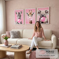 Quadro Decorativo Animais bolha de chiclete em sala de estar moderna - quadros decorativos para sala