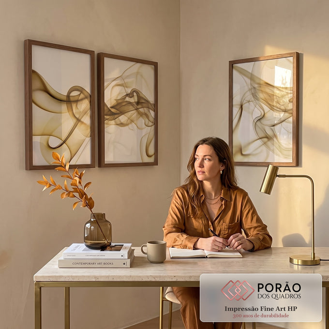 Quadro Decorativo Fascínio: Pureza Abstrata Mágica em escritorio moderno - quadros decorativos para sala