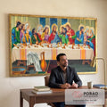 Quadro Decorativo: Última Ceia com Cores Vividíssimas em escritorio moderno - quadros decorativos para sala