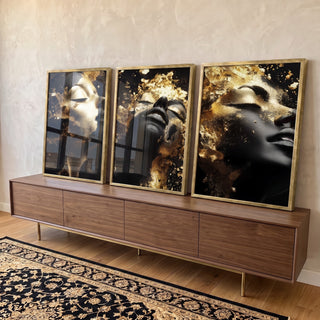 Quadro Decorativo A Beleza das Mulheres  Arte Inspiradora em ambiente decorado - quadros decorativos para sala