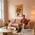 Quadro Decorativo Elegante Mulher com Flores - Toque Sofisticado para Sua Decoração em sala de estar moderna - quadros decorativos para sala
