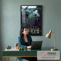 Quadro Decorativo Morcego vs Palhaço Épico em escritorio moderno - quadros decorativos para sala