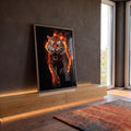 Quadro Decorativo A Fúria do Tigre - Arte Vibrante para Ambientes Eletrizantes em ambiente decorado - quadros decorativos para sala
