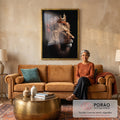 Quadro Decorativo Leão Majestoso - O Poder da Selva em sala de estar moderna - quadros decorativos para sala