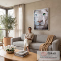 Quadro Decorativo Leão Glacial Imponente em sala de estar moderna - quadros decorativos para sala