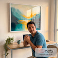 Quadro Decorativo Paisagem Moderna e Serena em escritorio moderno - quadros decorativos para sala