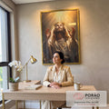 Quadro Decorativo Jesus Abençoando - Obra de Arte para Transformar Seu Espaço com Serenidade em escritorio moderno - quadros decorativos para sala