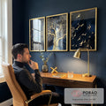Quadro Decorativo Árvore Dourada: Inspiração e Harmonia em escritorio moderno - quadros decorativos para sala