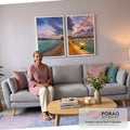 Quadro Decorativo Pôr do Sol Maldivas: Encante-se! em sala de estar moderna - quadros decorativos para sala
