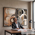 Quadro Decorativo: Abstração Terrosa - Beleza Singular em escritorio moderno - quadros decorativos para sala