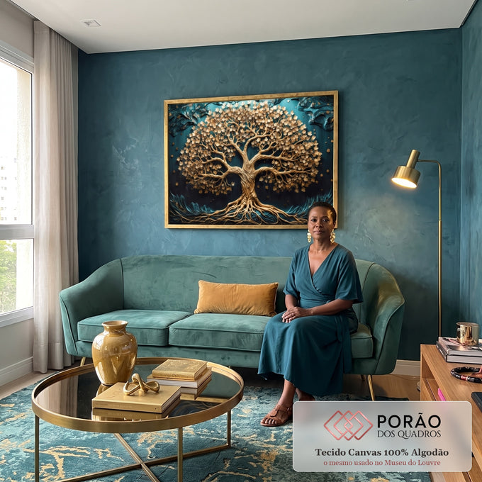 Quadro Decorativo Sopro de Vida Verde: Transforme seu Espaço em sala de estar moderna - quadros decorativos para sala