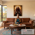 Quadro Decorativo A Luz de Nossa Senhora de Guadalupe em sala de estar moderna - quadros decorativos para sala