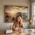 Quadro Decorativo Serenidade Pastoral - Beleza Natural Única em escritorio moderno - quadros decorativos para sala
