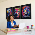 Quadro Decorativo Foco, Execução e Disciplina Colorido em escritorio moderno - quadros decorativos para sala