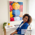 Quadro Decorativo Alegria Colorida em escritorio moderno - quadros decorativos para sala
