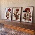 Quadro Decorativo Abstrato Terra & Folhagem em ambiente decorado - quadros decorativos para sala