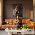 Quadro Decorativo A ferocidade da onça em sala de estar moderna - quadros decorativos para sala
